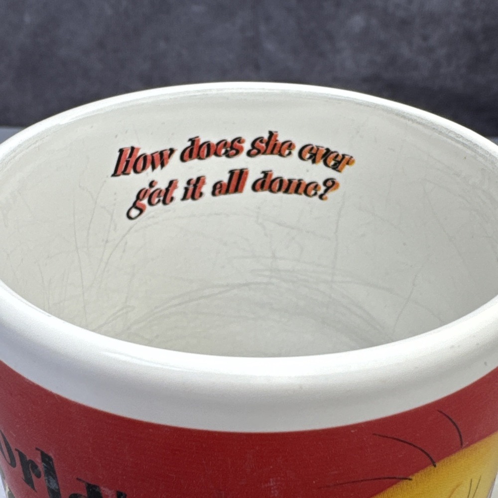 Tweety Bird VTG 2000 "School Design" Worlds Busiest Mom 10 oz Coffee Tea Cup Mug - Picture 6 of 11